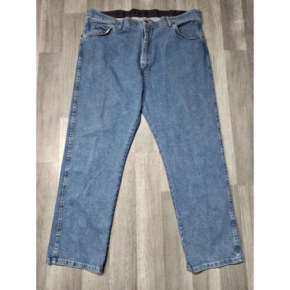 Wrangler Mens Relaxed Fit Straight Leg Cotton Blue Denim Jeans Size 40×30